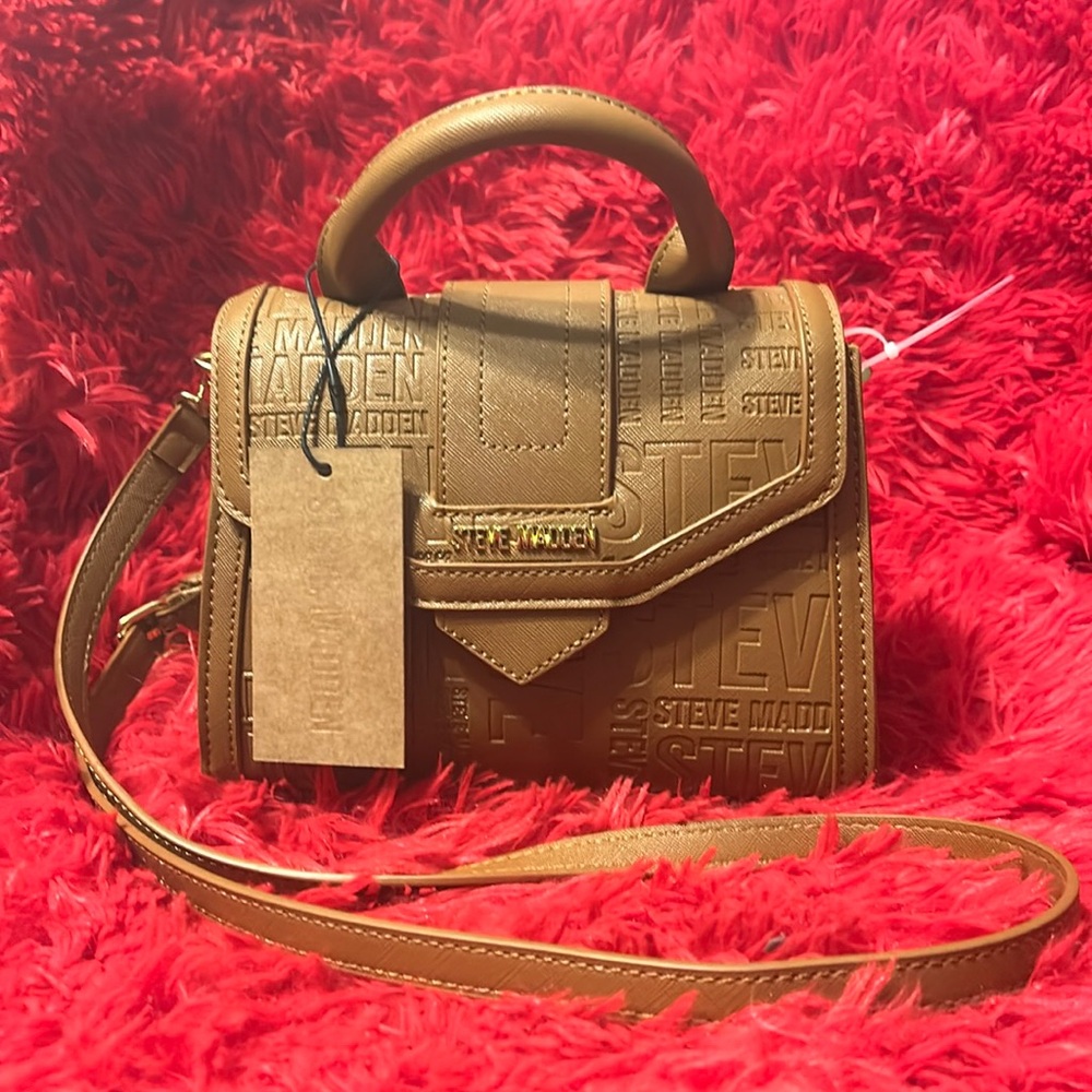Steve Madden Baubriel Satchel Brown Printed Handbag BNWT